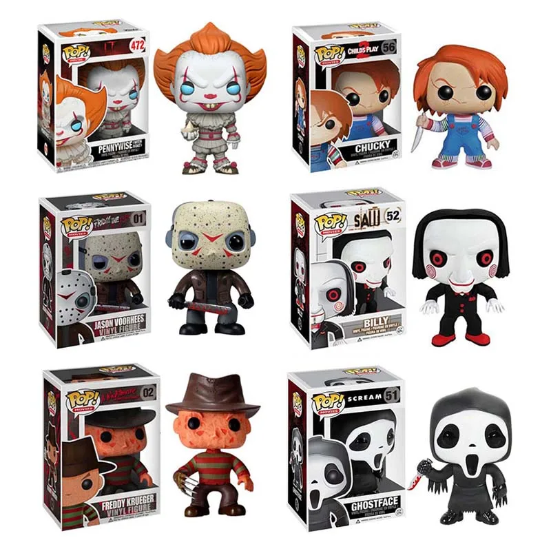 FUNKO POP фильмы ужасов Чаки Джокера Фредди Крюгер котелок GhostFace Джейсон 10 см ПВХ