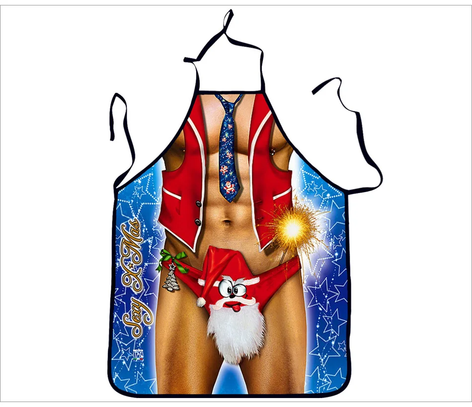 Креативный Navidad Сарафан Милая пара сексуальная униформа искушение платье Сарафан Рождественское украшение для дома фартук подарки на год - Цвет: Strong Men