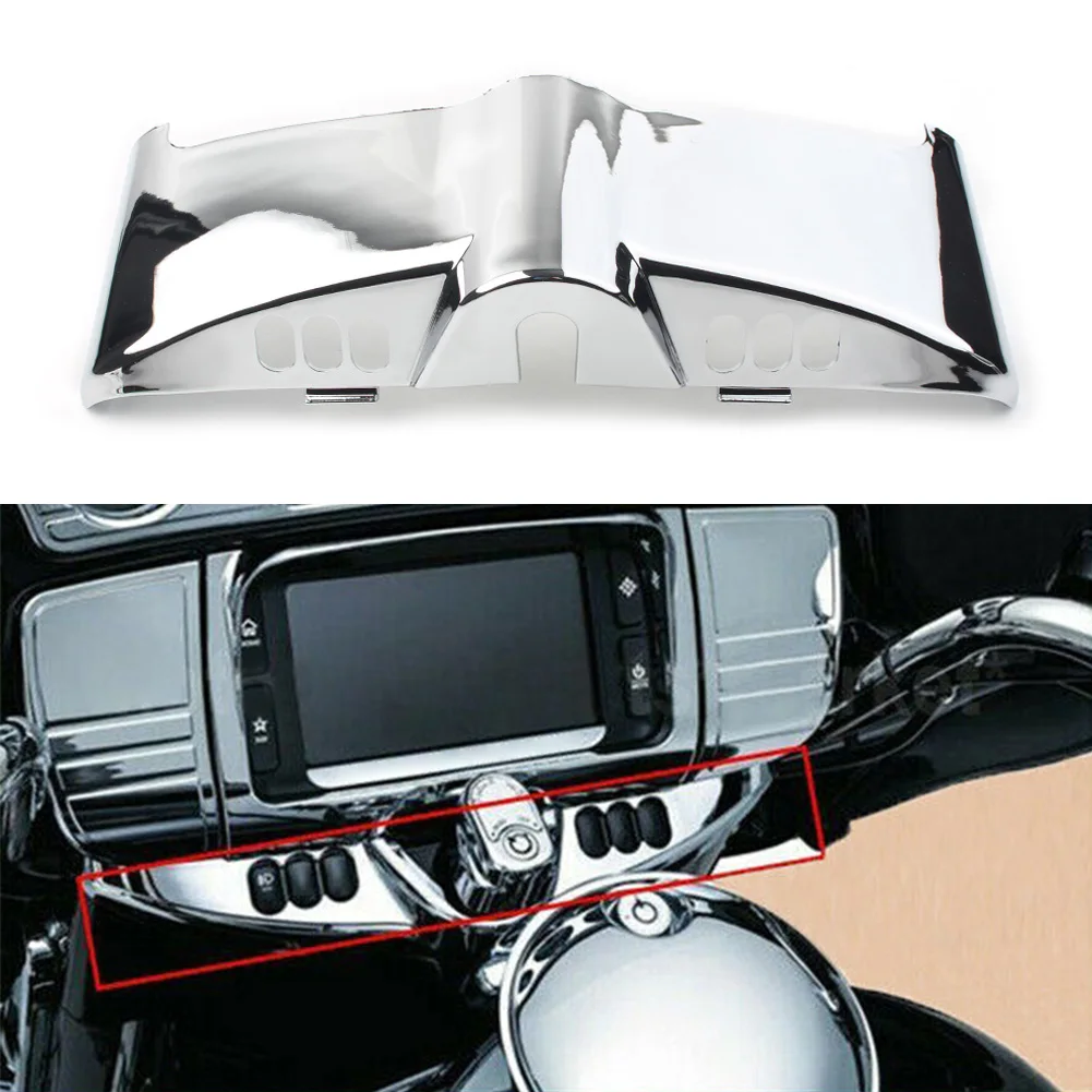 

Chrome ABS Motorcycle Inner Fairing Switch Panel Dash Accent Cover For Harley 2014-2018 Touring Electra Glide/Street Glide