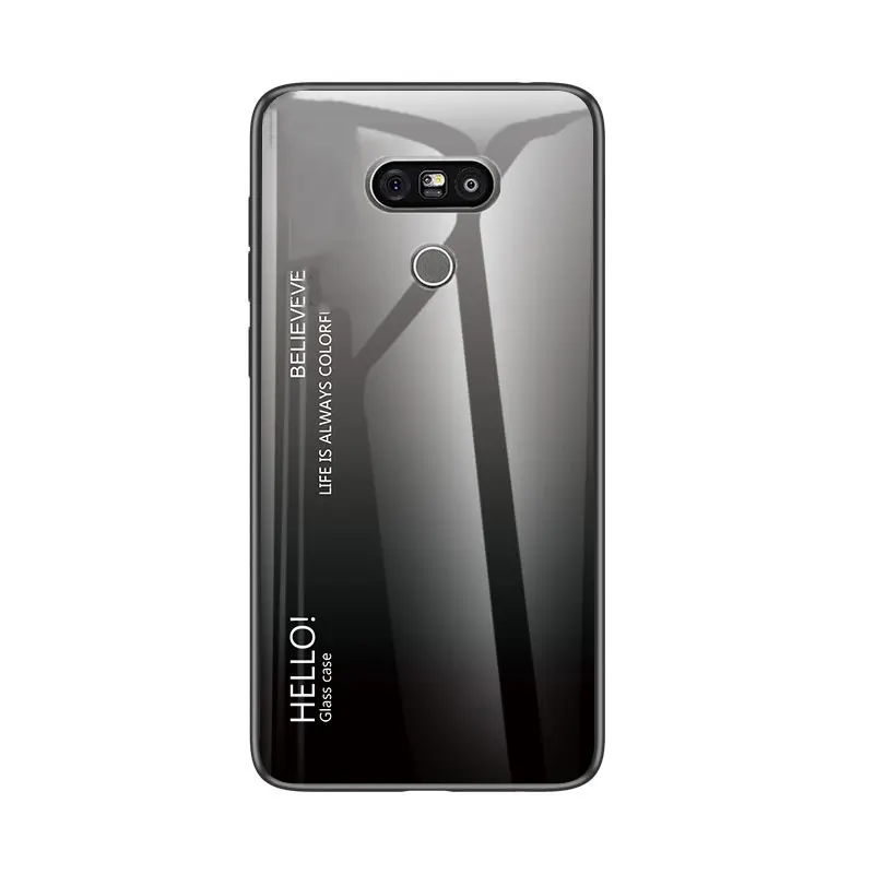 7 Чехол для телефона LG G8 G7 G6 G5 закаленное стекло противоударный чехол для LG G5 G6 G7 G8 градиентный цвет глянцевое стекло защитный чехол - Цвет: 7