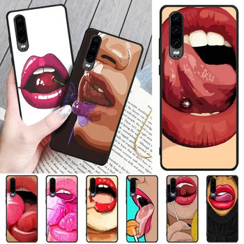 

Viviana Painting style sexy lips DIY Painted Bling Phone Case For Huawei P8 lite 2017 P9 P10 20Pro Lite Pro P30lite P Smart 2019