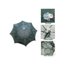 Strengthened 6Holes Automatic Folding Fish Trap Fishing Net Shrimp Cage Nylon Umbrella Shape Crab Fish Trap Cast Net Outdoor