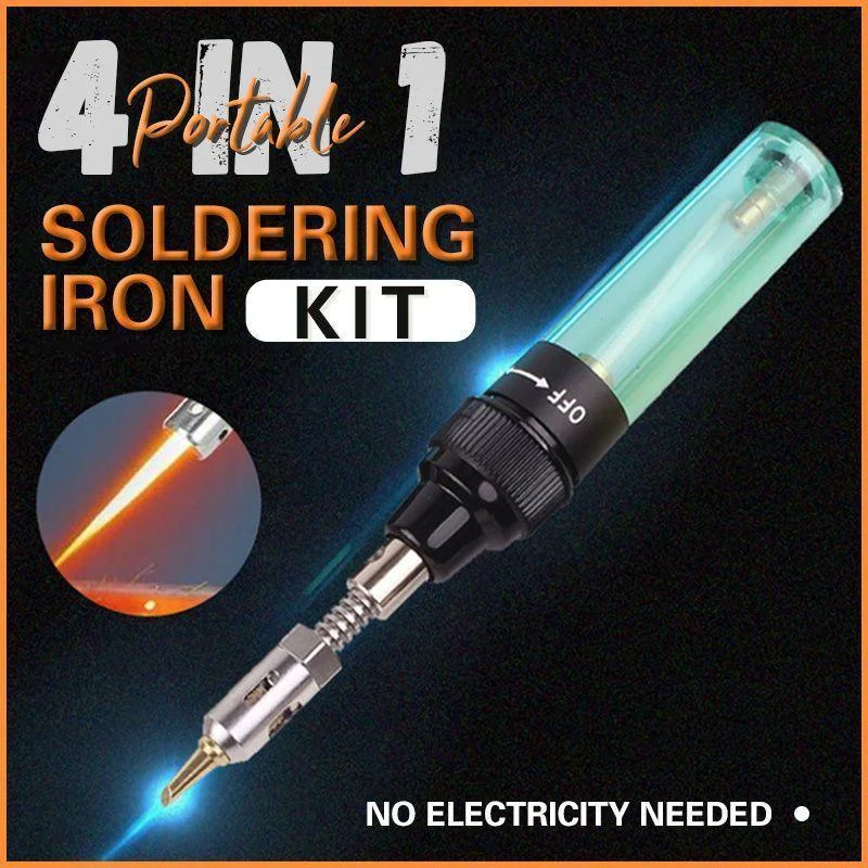 4 In 1 Portable Soldering Iron Kit Welding Irons Pen Burner Blow Torch Gas Cordless Butane Tip | Инструменты