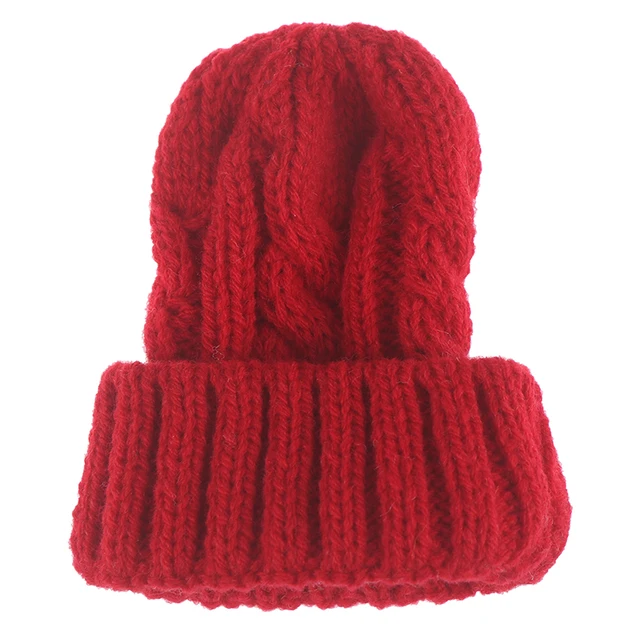 1/2/10pcs Random Knitted Hat Cute Doll Cap Fashion Colourful Headwear Accessories Mini Decorative Christmas Hat Scarf Towel Red