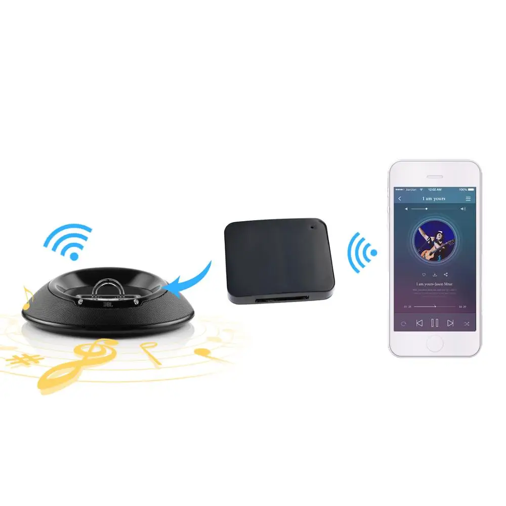 Беспроводной Bluetooth 30 Pin аудио адаптер мини 30pin музыкальный приемник для Altec Lansing IM600 IM7 IMT325 IMT620 IMT810 T612 динамик