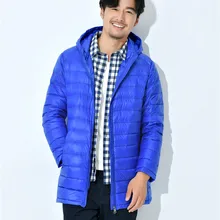 Мужской пуховик, Повседневная модная зимняя куртка для мужчин, ветровка с капюшоном, белая утка, пальто, мужская верхняя одежда