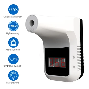 

termometro digital Non-Contact infrared Thermometer Wall-Mounted Forehead K3 Thermometer LCD Fever Alarm for Public places