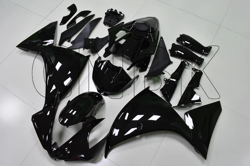 INJECTION mold Для YAMAHA YZFR1 13 14 Комплекты обтекателей для YAMAHA YZFR1 2012 глянцевый черный обтекатель YZF1000 R1 2012- обтекатели - Цвет: INJECTION mold