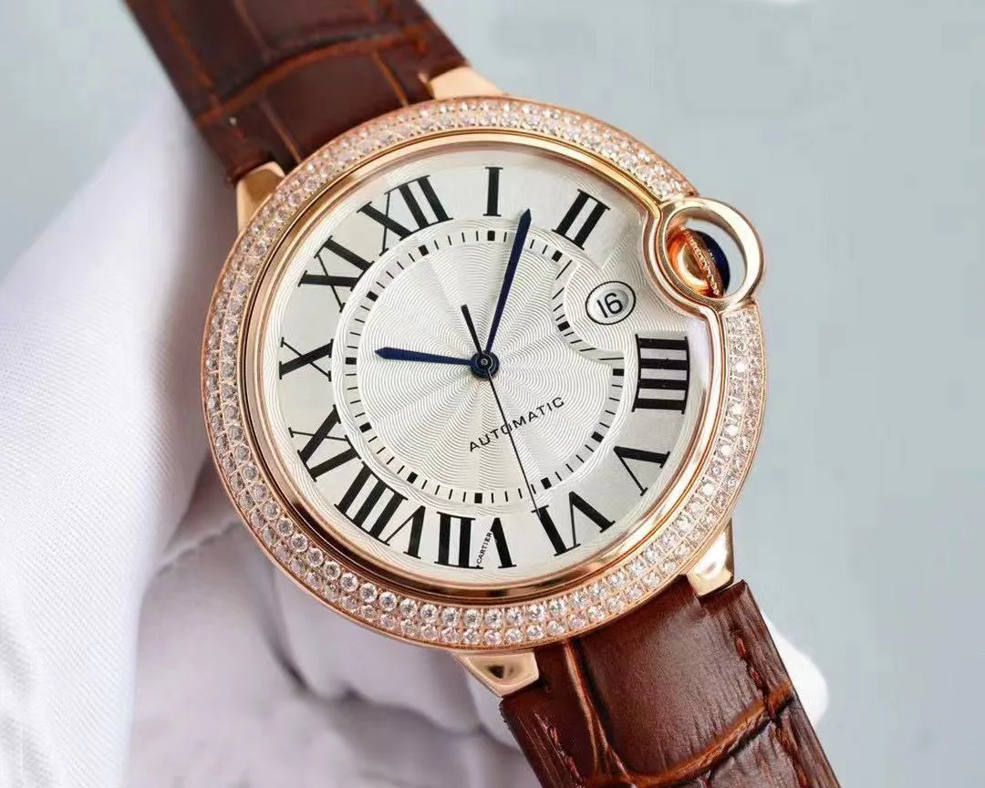 Новый дизайн 904L роскошные механические синие часы с воздушным шаром 42 мм