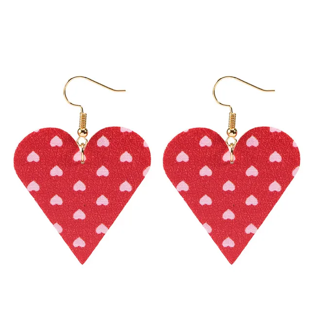 Love Heart Pendant Hollow Pu Leather Earrings New Dangle Earrings for women Valentine's Day Gift Wholesale valentine earrings T2195RAX60