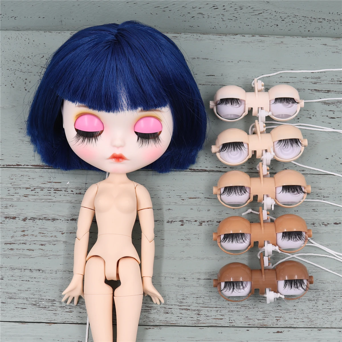 DBS Blyth puppe icy gemalt rosa augenlid augen maschine maschinen sleepy augen lange wimpern
