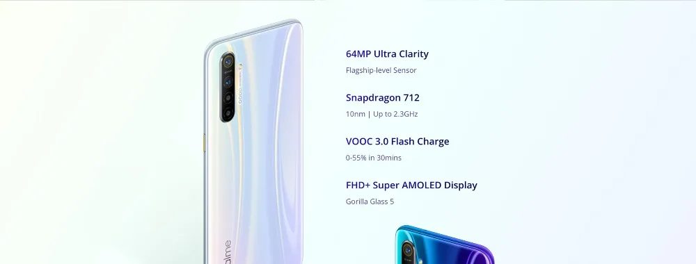 Мобильный телефон Realme XT 8 ram 128GB rom NFC Snapdragon 712 AIE 64MP Quad camera мобильный телефон VOOC 20W быстрая зарядка 4000mAh смартфон