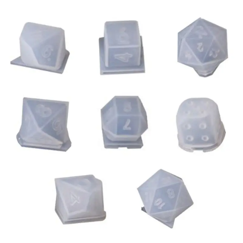 

8 Shapes Dice Fillet Square Triangle Dice Mold Dice Digital Game Silicone Mould T4MD