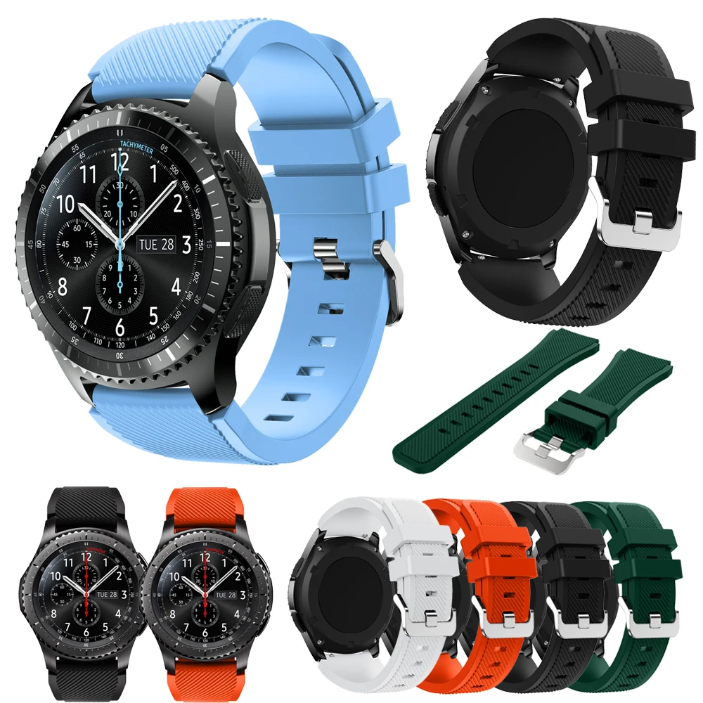 

22mm Silicone Sport Watchband For Samsung Gear S3/Galaxy 46mm Smart Watch Strap For Huami Amazfit Stratos 2/2s Replace Watchband
