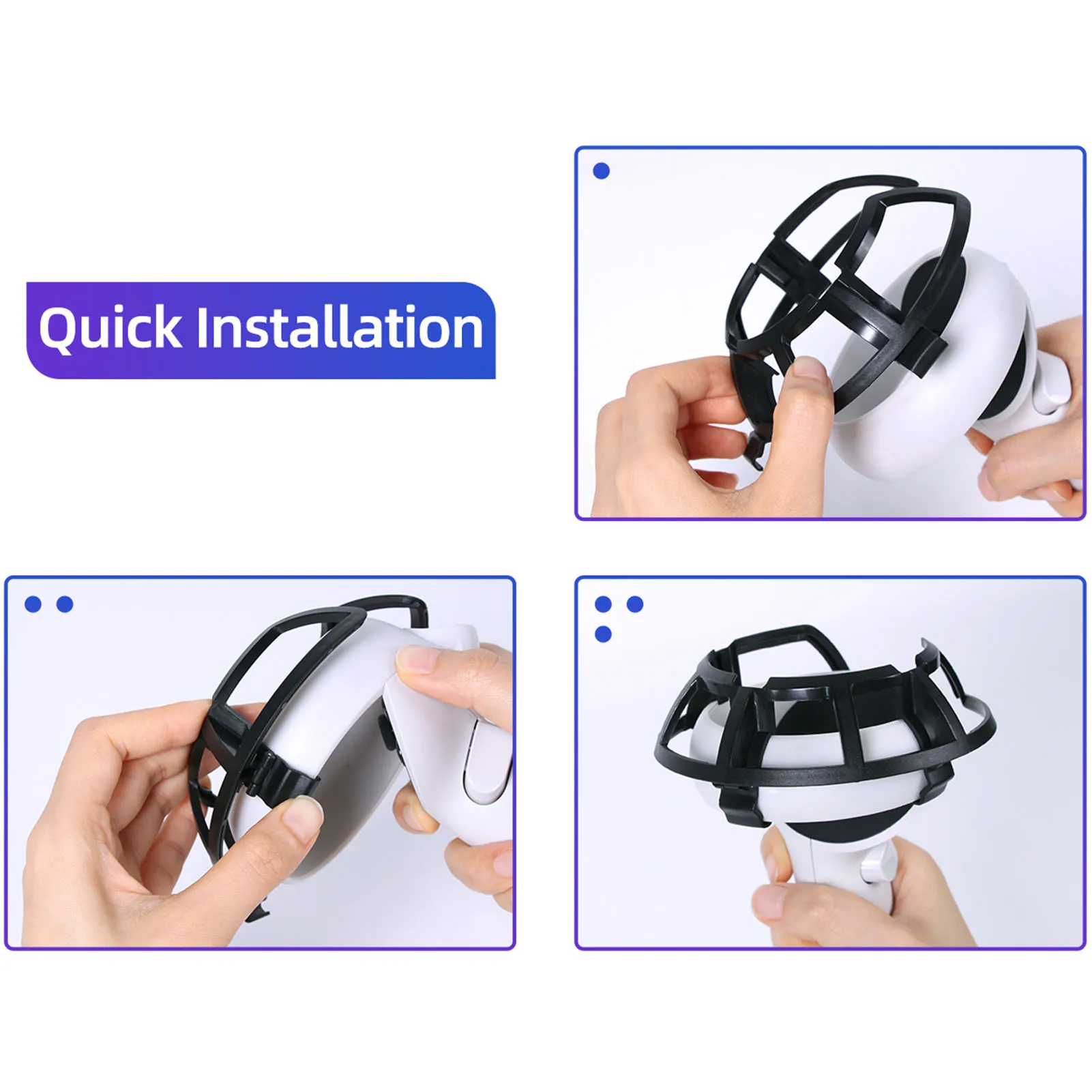 1 Pair Anti-Collision VR Controller Ring Bumper Frame Cover for Oculus Quest 2 Grip Handle Protective Accessories		                        1 Pair Anti-Collision VR Controller Ring Bumper Frame Cover for Oculus Quest 2 Grip Handle Protective Accessories