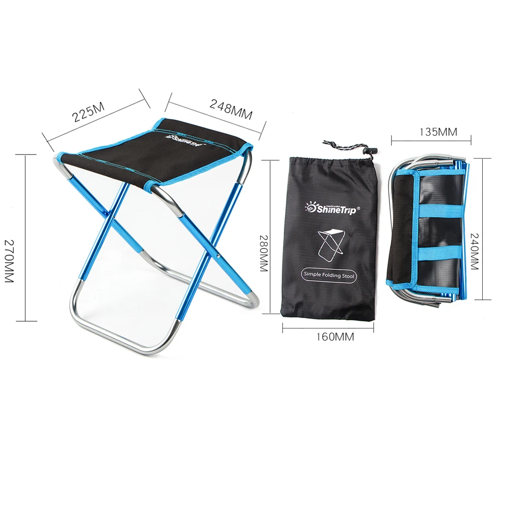 

Hot Outdoor Mini Portable Folding Stool Aluminum Camping Tripod Folding Stool Fishing Chair with Storage Bag