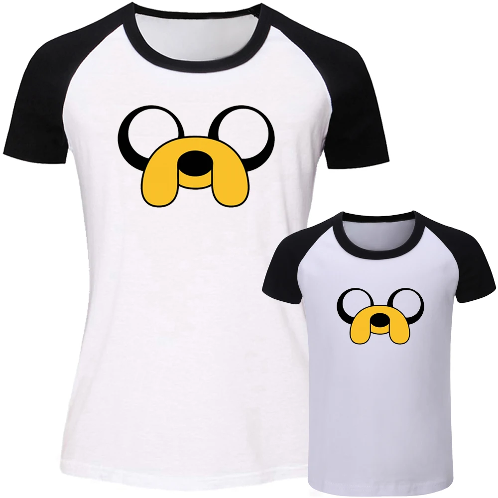 ADVENTURE TIME Dog Beemo; одинаковые комплекты для семьи; футболка для мамы и дочки; футболка с короткими рукавами; топы с принтом для женщин и девочек; подарок - Цвет: JdSCB020D