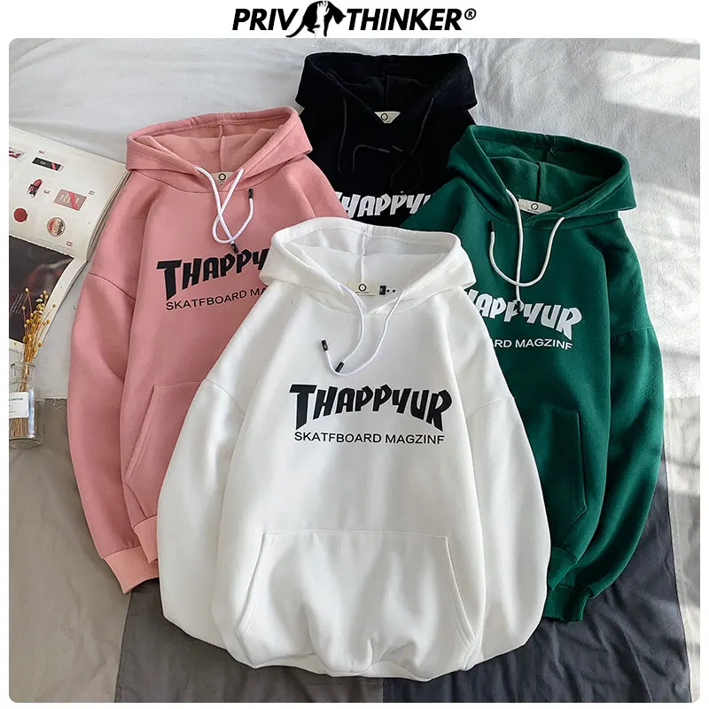 Privathinker женские цветные толстовки с буквенным принтом, женские корейские пуловеры, осенние толстовки с капюшоном для девушек, одежда с капюшоном