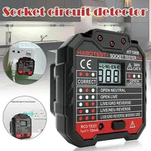 

1Pcs HT106 Socket Tester Pro Voltage Test Socket US Phase Plug Line Ground Plug EU LCD Polarity Check Zero With Display C3L2
