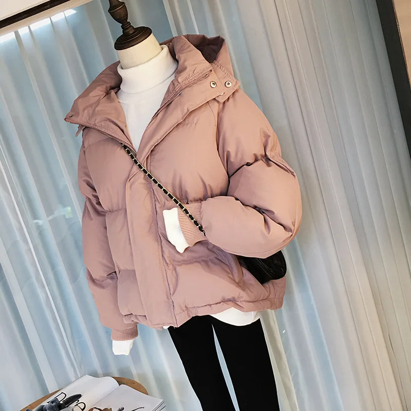 Abrigos mujer invierno парка на молнии Короткая хлопковая стеганая куртка с капюшоном теплая зимняя куртка женская однотонная зимняя куртка для женщин s R7
