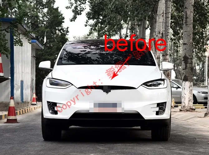 ABS Хром передний капот решетка решетки вокруг отделка молдинг для Tesla модель X