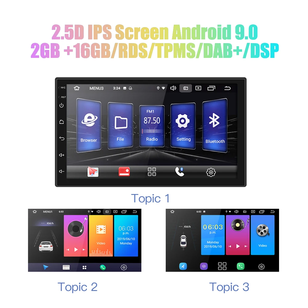 Автомагнитола 2 din на Android 9 0 7 дюймов DSP 2.5D IPS GPS навигация Wi Fi Bluetooth MP5 плеер