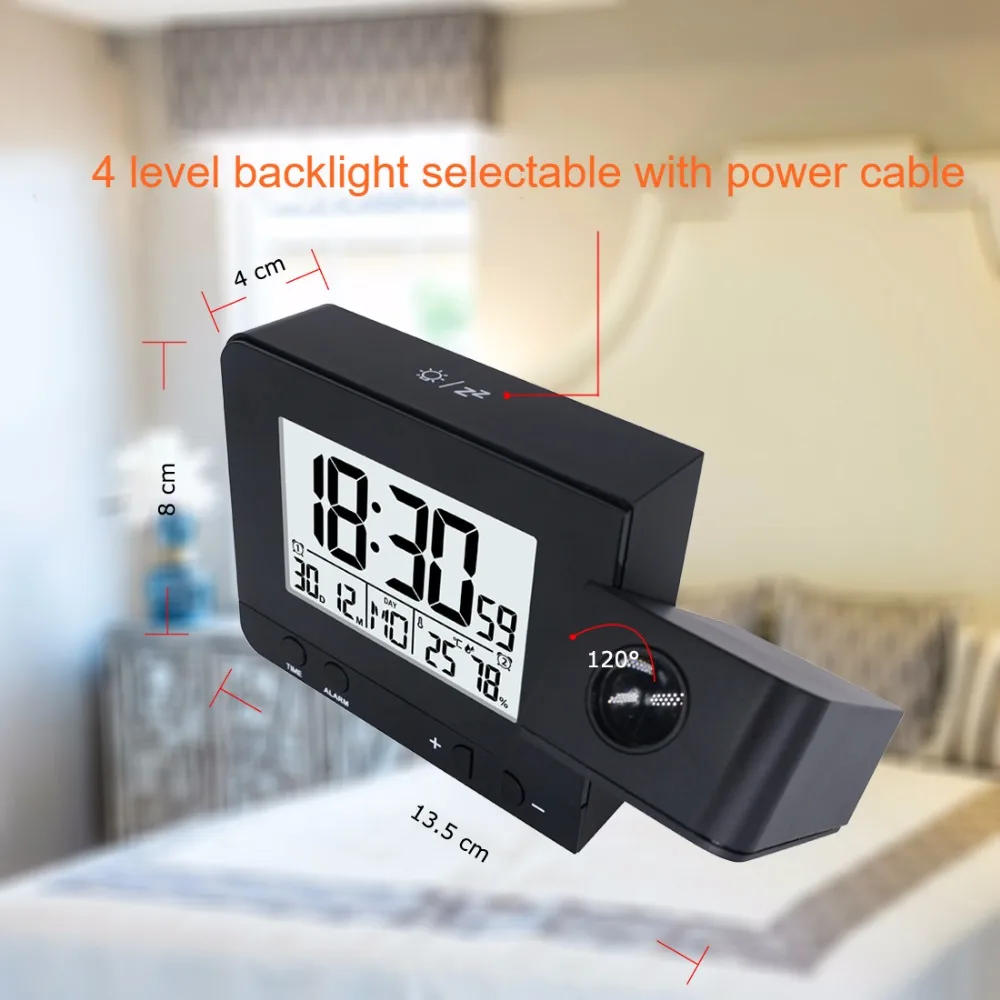 FanJu FJ3531 цифровые проекционные часы для измерения температуры и влажности