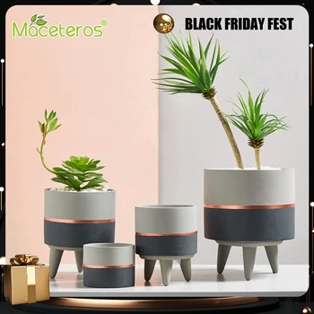 

New Modern Style Creative Cement Flower Pot Simple Personality Large Fleshy Flower Pot Green Planter Flower Gardening Decoration