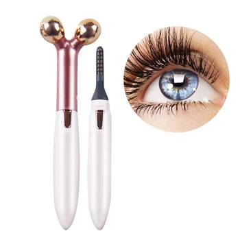 

Heated Eyelash Curler, 2 in 1 Electric Eyelash Curler & Facial Massage Eye Lashes Curling Comb Upgraded Portable Quick Heating L