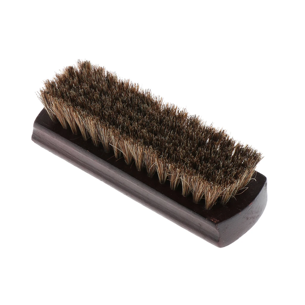 Shoe Boot Cleaning Brush Cleaner Polishing Brush With Wooden Handle Brown