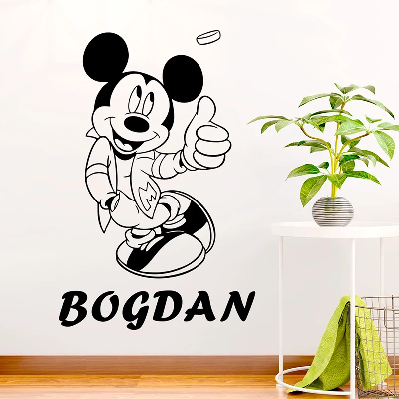 Cartoon Disney Handsome Mickey Mouse Wall Stickers Decals Murals Poster For Kids Babys Room Decoration Bedroom Removable Sticker