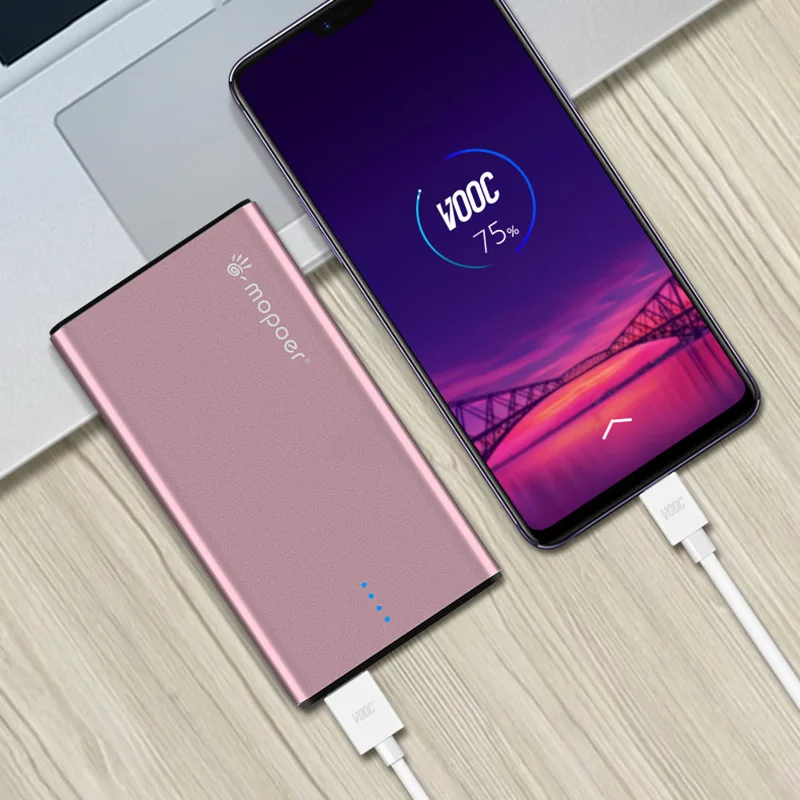 TUOSHIKE 10000mah power Bank 5V 4A Vooc быстрое зарядное устройство для Oneplus 7 5T 6 6T Oppo R15 R13 huawei Xiaomi samsung быстрое зарядное устройство - Цвет: Rosegold