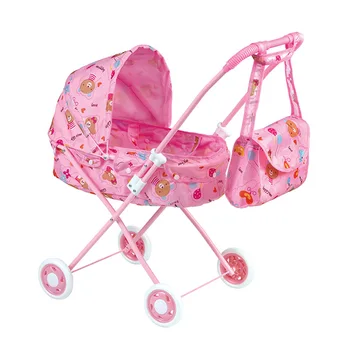 

Pretend Toy House Trolley Baby Furniture Doll Stroller for Girs with Bag Children Play Doll Strollers 2-7years old