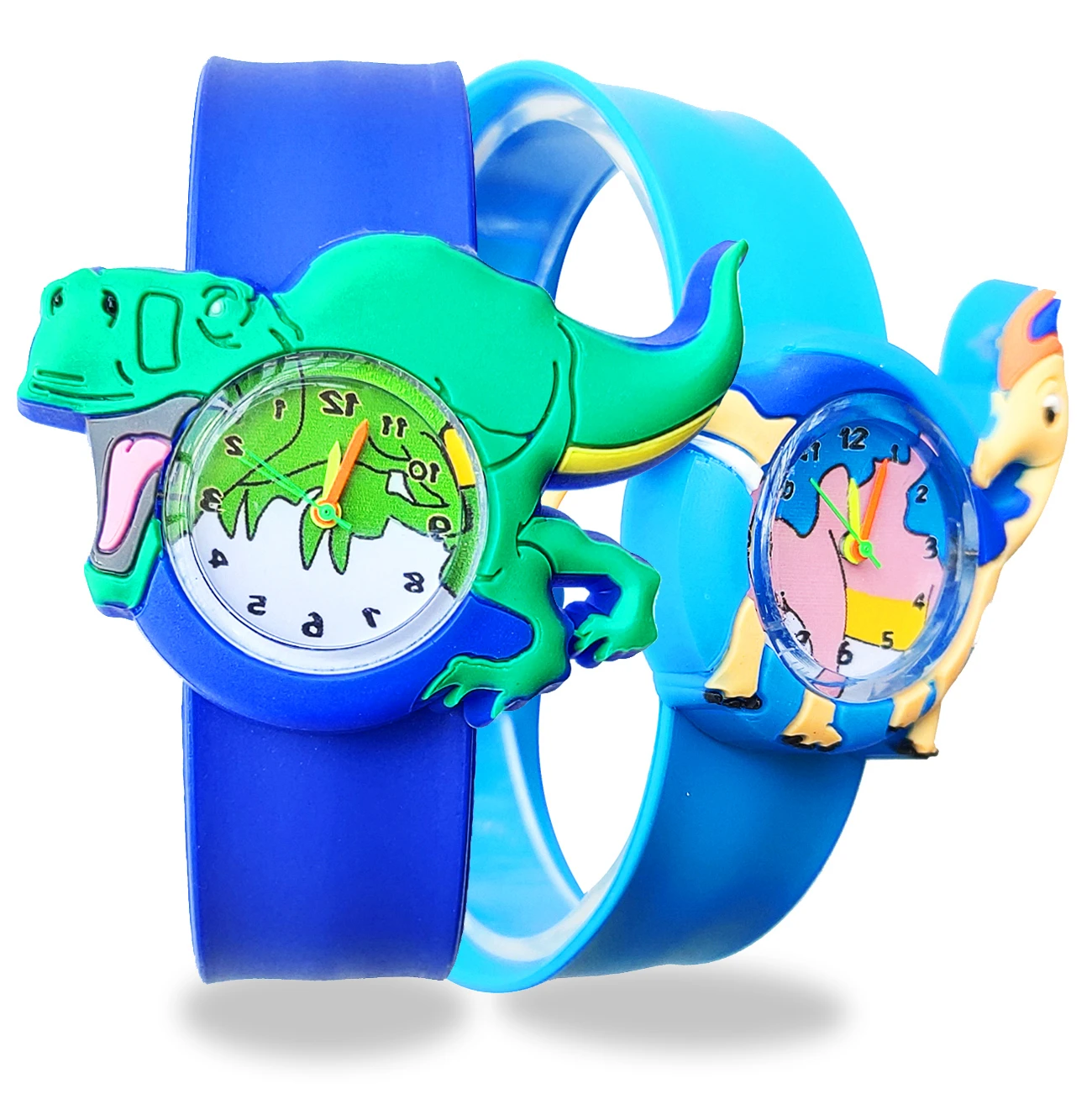 Relojes de dibujos animados para niños, regalo para bebé, dinosaurio, Anime, parches, correa de silicona, reloj de cuarzo para niños