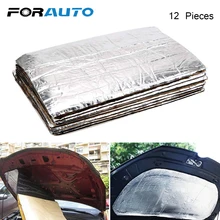 FORAUTO 12 шт. 50*30 см 5 мм Автомобильный брандмауэр звукопоглощающий коврик трехслойный Стекловолоконный резиновый губчатый теплоизоляционный коврик