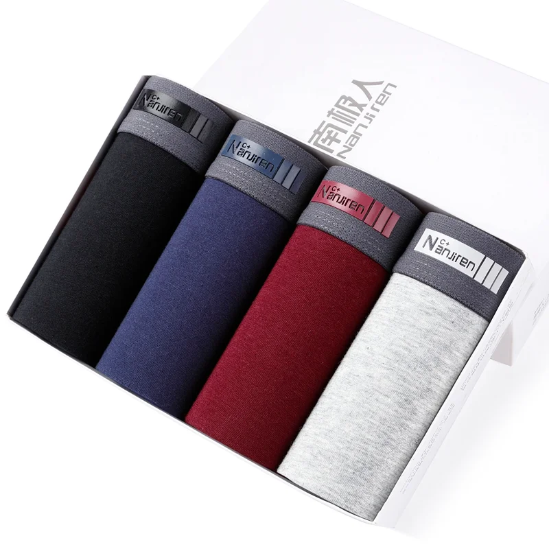 Трусы-боксеры мужские хлопковые с принтом 4 шт./лот | Мужская одежда