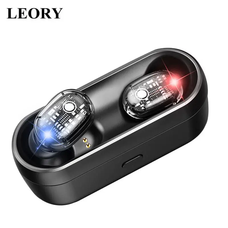 LEORY M13 TWS bluetooth 5,0 наушники HiFi Smart Touch 6D тяжелый бас Bliateral HD вызов прозрачная гарнитура с зарядным устройством