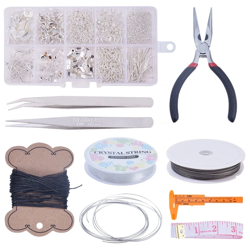 New Earrings Jewelry Handmade Accessories Material Package with Tool Diy Accessories - Цвет: Silver
