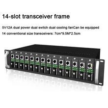 

14 slots media converter rack transceiver SC/PC EPON optical ftth double power module 2u switch gigabit transceiver frame