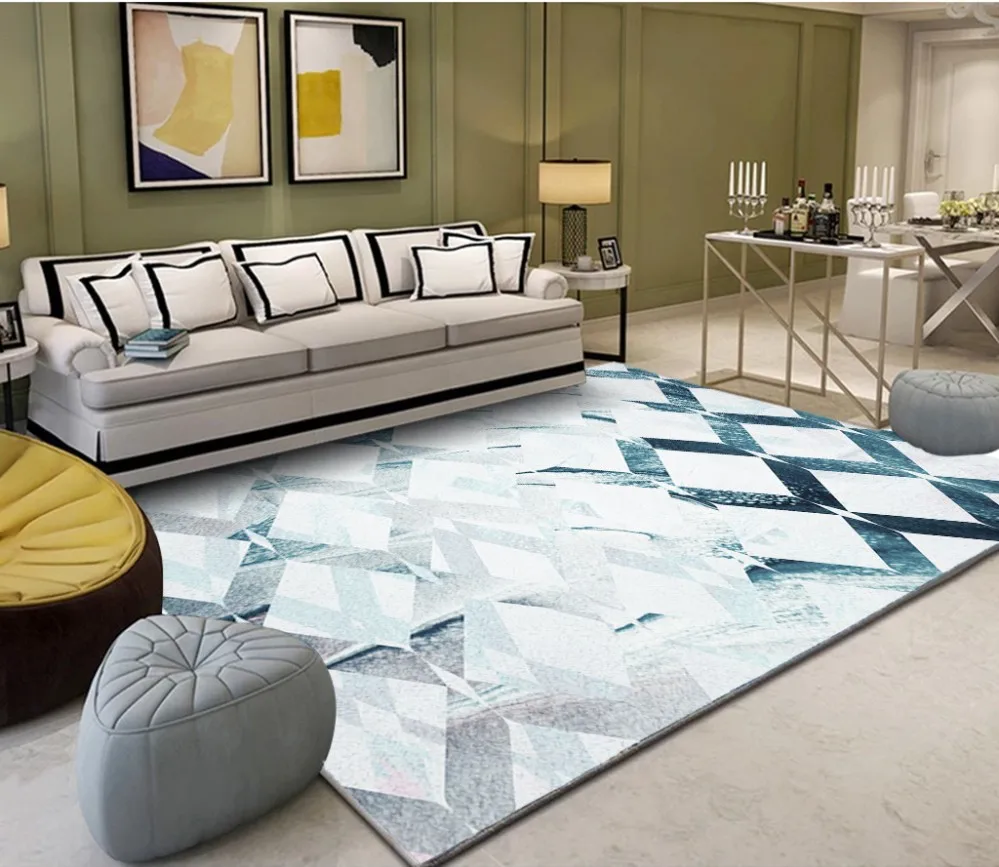 

Fresh minimalist geometric pattern abstract ink bedroom living room carpet floor 3d floor painting wallpaper