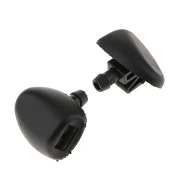 

2 Pcs Universal Car Vehicle Front Windscreen Spray Washer Jets Nozzle Plastic for Peugeot 206 407 Auto Replacement Parts Black