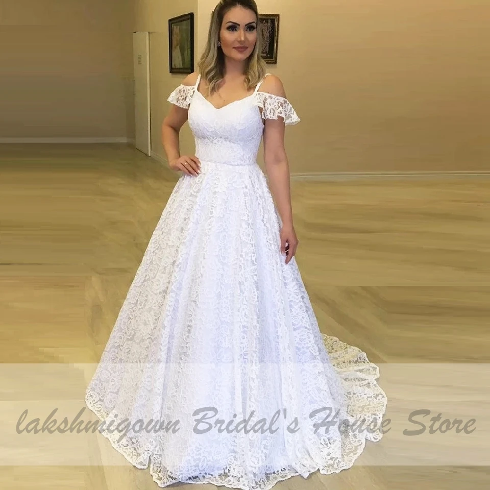 Lakshmigown, кружевное платье принцессы для невесты, платье с открытыми плечами, свадебные платья, Vestido de Novia Sapghetti, свадебное платье на бретелях