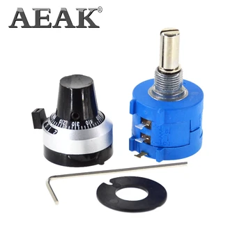 

AEAK 3590S-2-104L 3590S 100K ohm Precision Multiturn Potentiometer 10 Ring Adjustable Resistor + Turns Counting Dial Rotary Knob