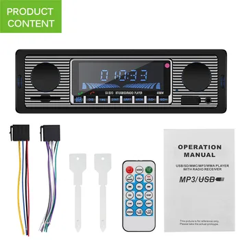 

Bluetooth Auto Car Radio Aux Audio MP3 Player HIFI FM Radio Receiver 4*60W Support SD USB MMC + Remote Control DC 12V