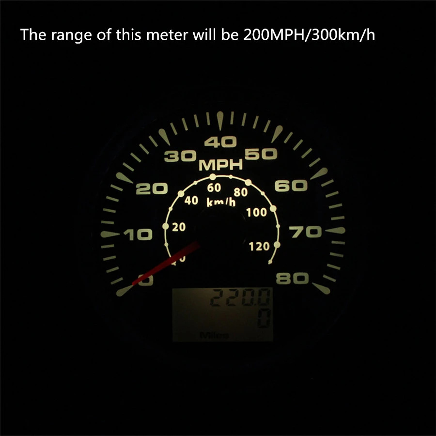 85 мм спидометры GPS 0-200MPH 300 км/ч lcd скорость одометры скорость mileometer Trip Gauge Cog 8 цветов подсветка