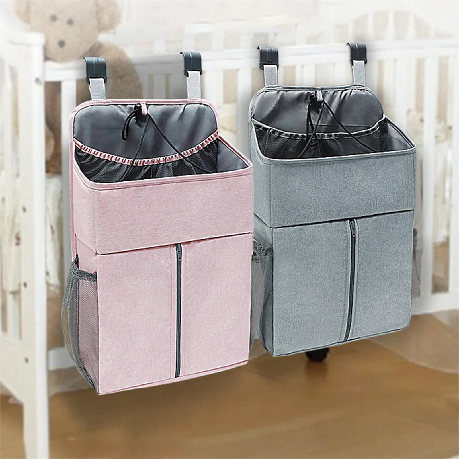 Baby Crib Hanging Storage Bag Diaper Nappy Organizer Cot Bed Organizer