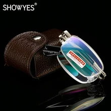 Модные складные очки для чтения, женские очки с защитой от радиации, металлические складные очки для дальнозоркости, очки для дальнозоркости 599