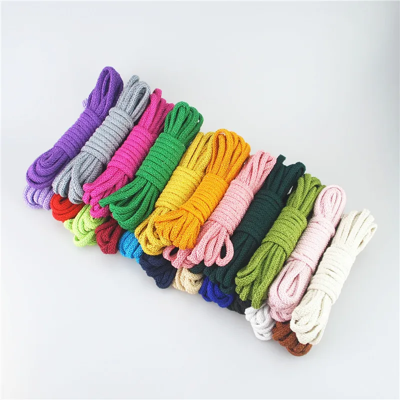

FASMILEY DIY Cord Flat Jewelry Findings Braided Rope Multi Solid Color 16 Twisted Thread DIY Accessories String Supplys 5m DS216