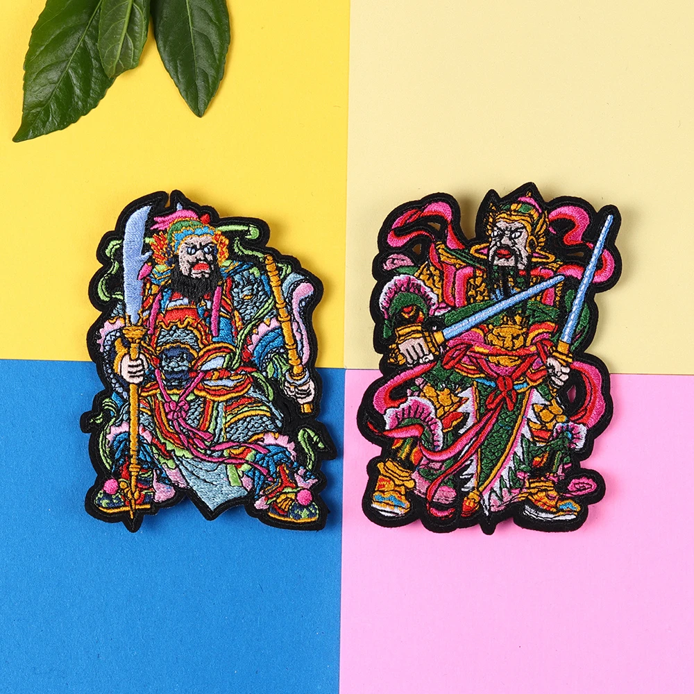 Cartoon Chinese door god series embroidery Ancient generals patch high quality sew on patches for decoration cowboy applique | Дом и сад