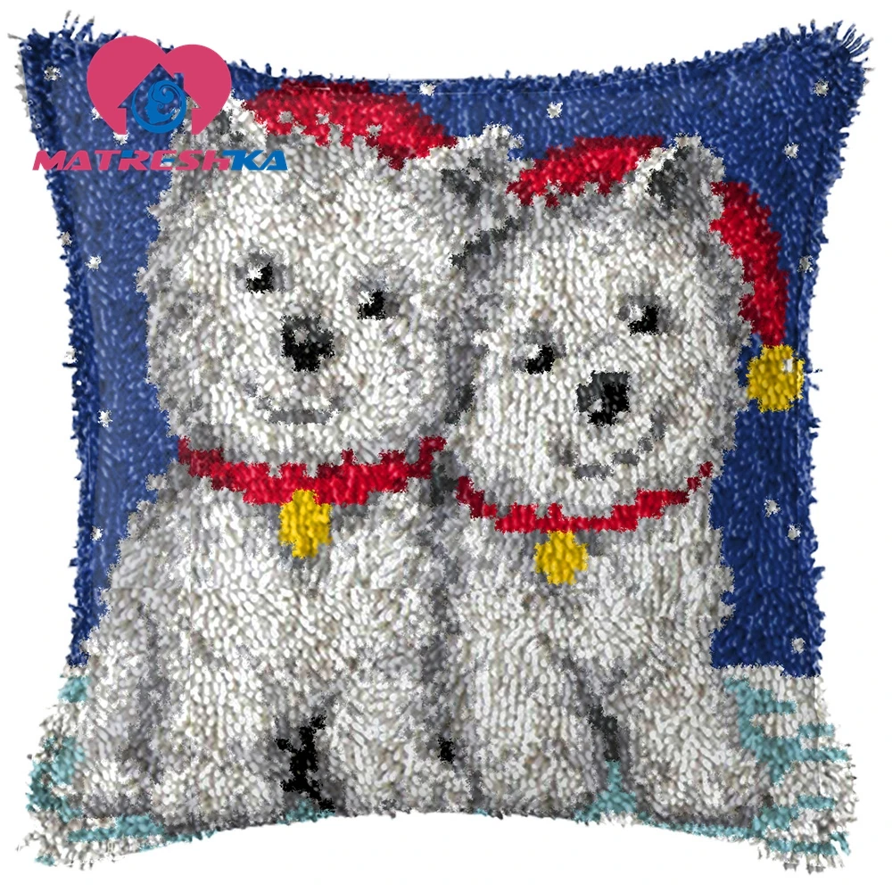 Cat Latch hook pilowcase kits Foamiran for craft carpet embroidery cross-stitch pillow do it yourself carpet embroidery cushions